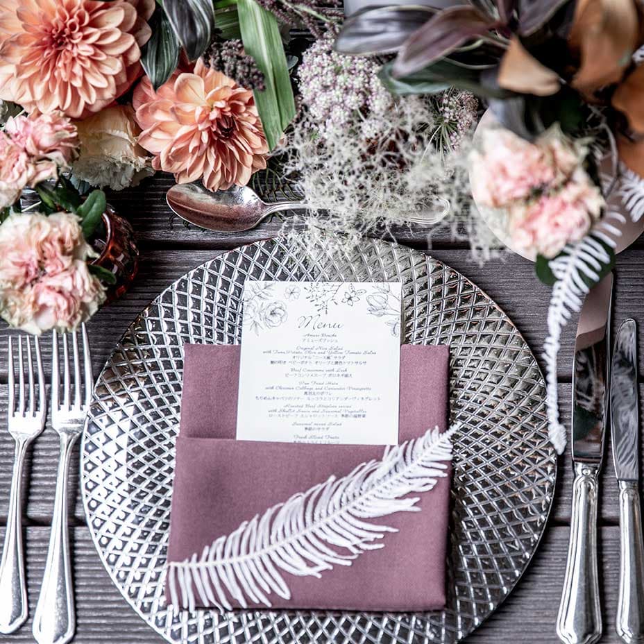 料理・引出物などの展示