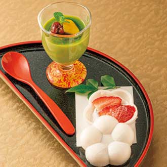八女抹茶プリン 栗甘露 あずき 苺最中