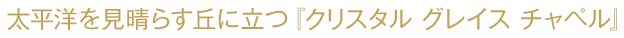 太平洋を見晴らす丘に立つ『クリスタル グレイス チャペル』