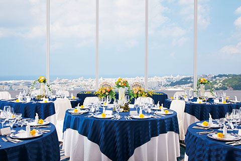 【50名様～フロア貸し切り！】那覇の町・空・海を一望！最上階で叶える贅沢Wedding『Skyview Wedding Plan』